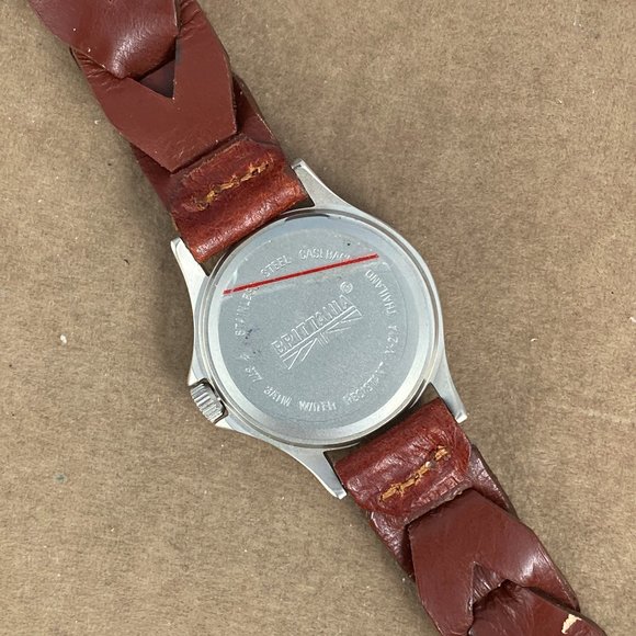 Vintage Brittania Watch Satin Silver Tone Stainless Steel - Picture 4 of 7